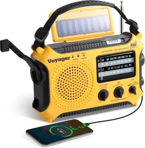 KA500 5-way  Solar Power,Dynamo Crank, Wind Up  AM/FM/SW/NOAA Weather Alert Radio with Flashlight,Reading Lamp and Cellphone Charger, Yellow