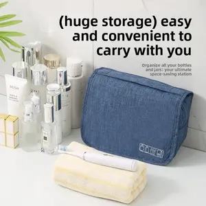christmas gift Portable Business Trip Cosmetic Organizer Cationic Large Capacity Dry Wet Separation Travel Wash Hook Bag Travel Storage