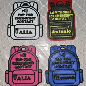 nfc backpack emergency contact tags