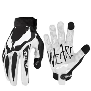 Black & White Motorcycle & Bicycle Gloves – Full-Finger Riding Gear for Outdoor Sports
