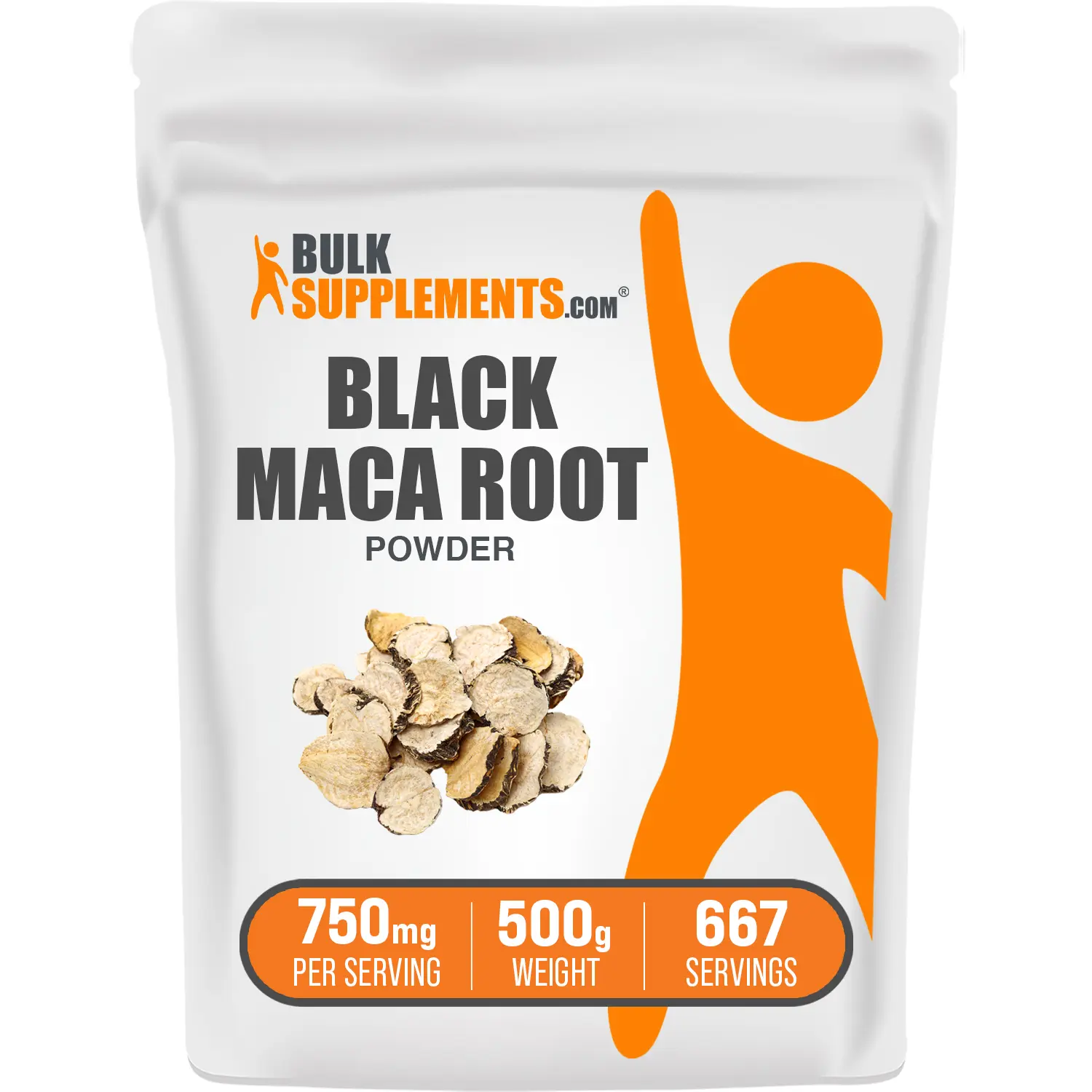BulkSupplements - Black Maca Root Powder - Antioxidant - Energy Boost - 500g - 750mg per Serving