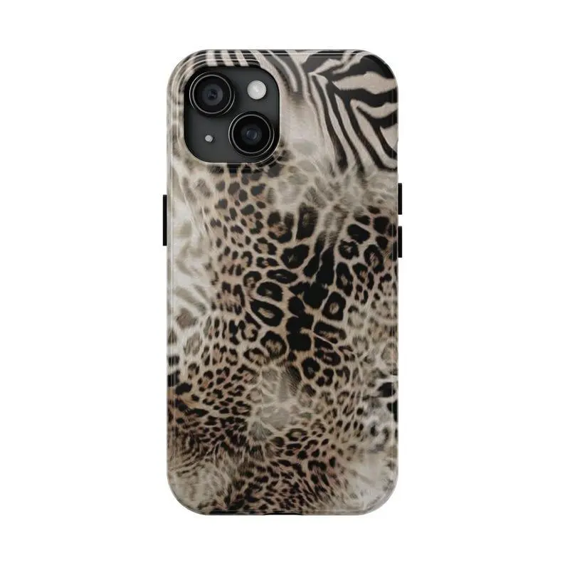 Cheetah Print Phone Case - Durable, Anti-Drop, Waterproof, Glossy Finish, Tough Case for iPhone