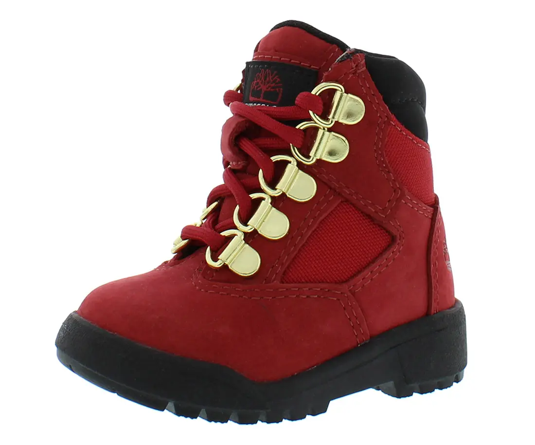 Timberland Infant and Toddler Unisex Field Boots, 6-Inch Lace-Up Ankle-Height Leather Shoes with Padded Collar