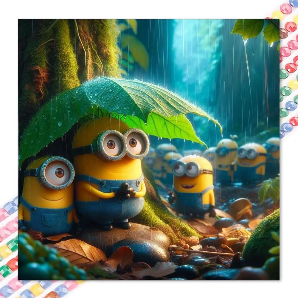 1 DIY diamond painting kit, 5D diamond art kit, DIY decoration, Minions diamond painting kit with full round diamonds, mosaic, diamond art, DIY art home decor, suitable for Christmas.