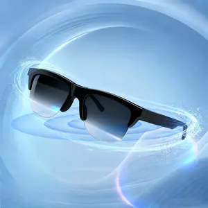 Fashionable Multifunctional Smart glasses BT-V5. Waterproof IP-4 level, featuring automatic noise cancellation wireless call function, music/camera control, inbuilt microphone, stereo effect speakers and  80mAh batteries