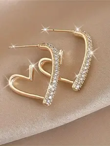 Irregular Heart Shaped Design Hoop Earrings, Fashionable Jewelry for Women, Trendy All-match & Exquisite Jewelry for Birthday Gift, Fashionable Jewelry Accessories