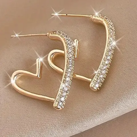 Irregular Heart Shaped Design Hoop Earrings, Ear Hoops, Fashionable Jewelry for Women, Cute Earrings, Trendy All-match & Exquisite Jewelry for Birthday Gift, Fashionable Jewelry Accessories