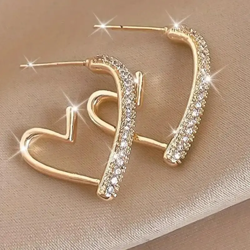 Irregular Heart Shaped Design Hoop Earrings, Ear Hoops, Fashionable Jewelry for Women, Cute Earrings, Trendy All-match & Exquisite Jewelry for Birthday Gift, Fashionable Jewelry Accessories