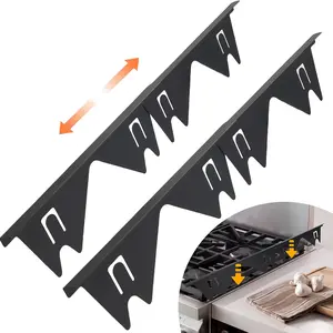 Stainless Steel Stove Gap Covers (2PCS), Stove Gap Filler for Kitchen Oven Counter Side Gap, Range Trim Kit, Easy Clean and Heat Resistant, Adjustable Length 13.8" to 27.5"