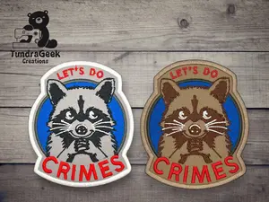 Lets Do Crimes Raccoon Embroidered Sew-On Patch