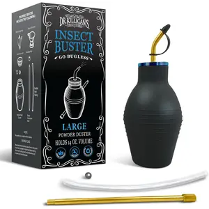The Insect Buster Bulb Duster Sprayer Applicator Dispenser for Diatomaceous Earth and Other Powders, Effective Dust Application Tool, Large (14oz)