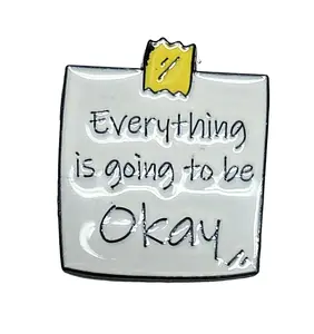 Everything Is Going To Be Okay Enamel Magnetic Needle Minder ~ Needle Keeper - Cross Stitch Embroidery Needlepoint Sewing Accessory Notion