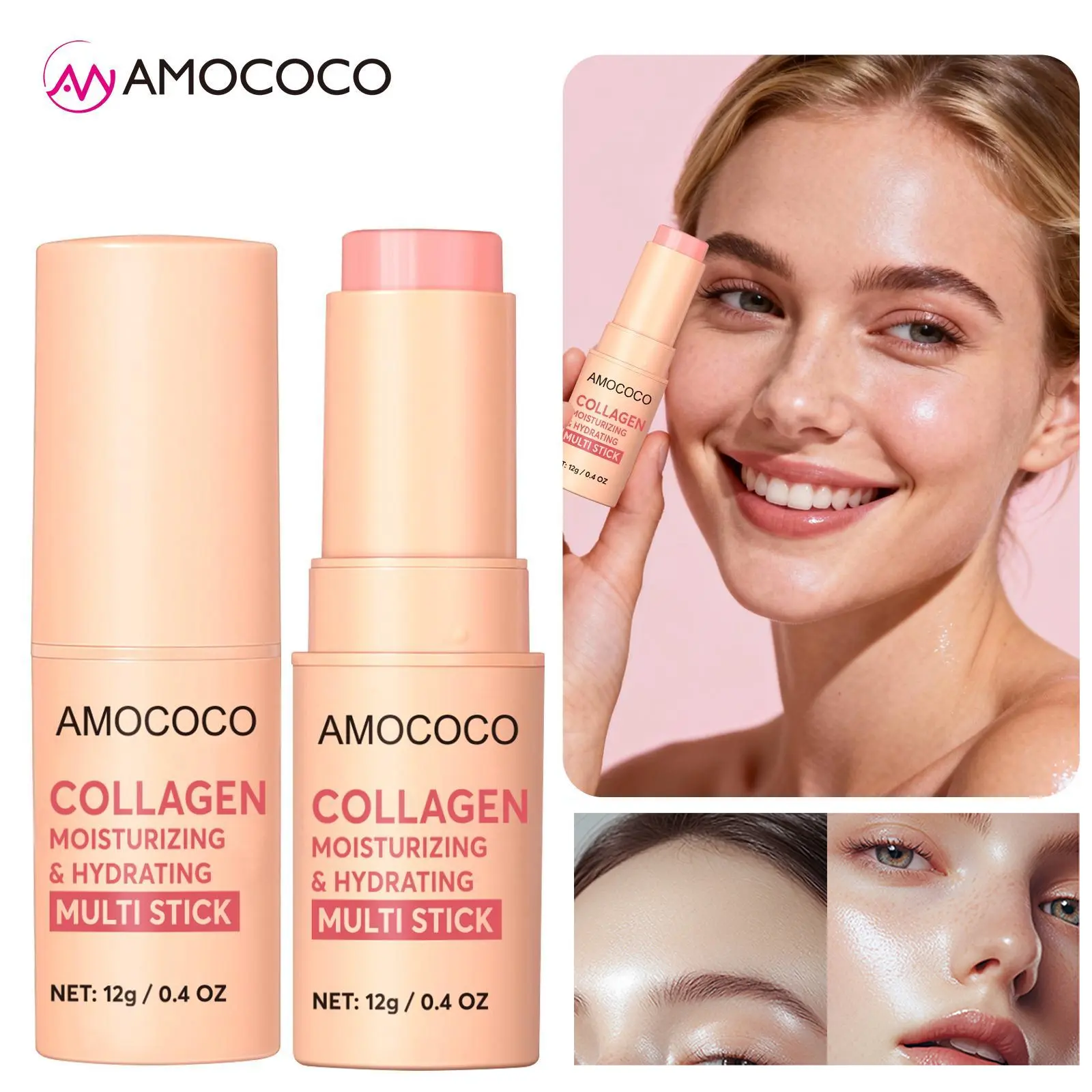 Collagen Multi-Effect Cooling Glow Stick – Creates plump, dewy luminous skin. Relieves dry discomfort with all-day hydration. Pocket-sized for easy carry anytime, anywhere. Ideal daily skincare & makeup primer.