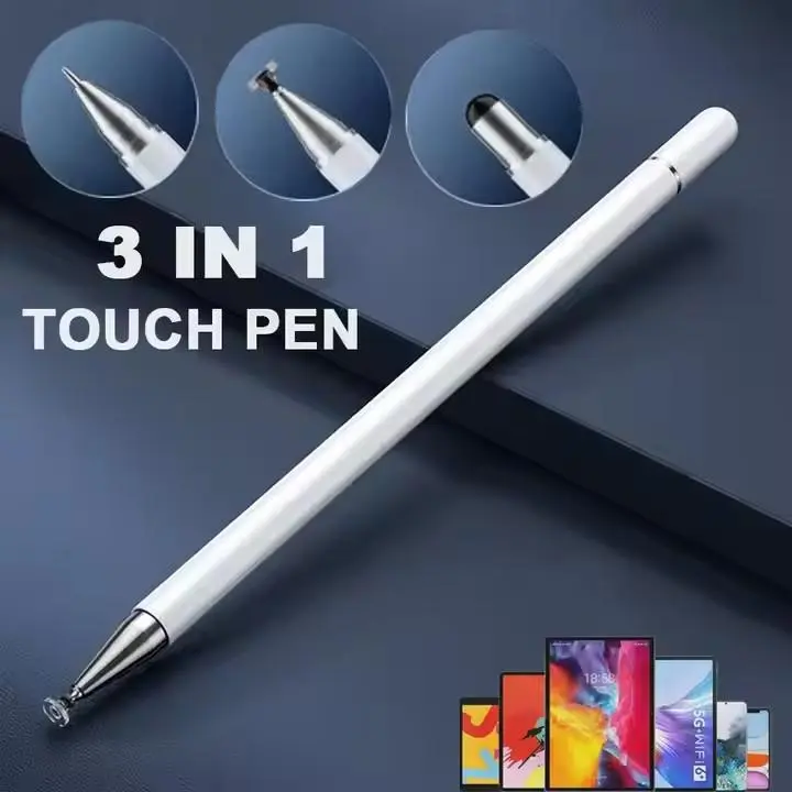 3-in-1 universal capacitive touch stylus for mobile phones and tablets — passive touch, magnetic writing stylus