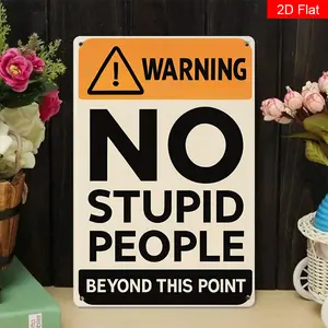 2D Flat No Fools After This Point Retro Metal Sign 8x12 Aluminum Material Easy to Hang Home Bar Garage Decor