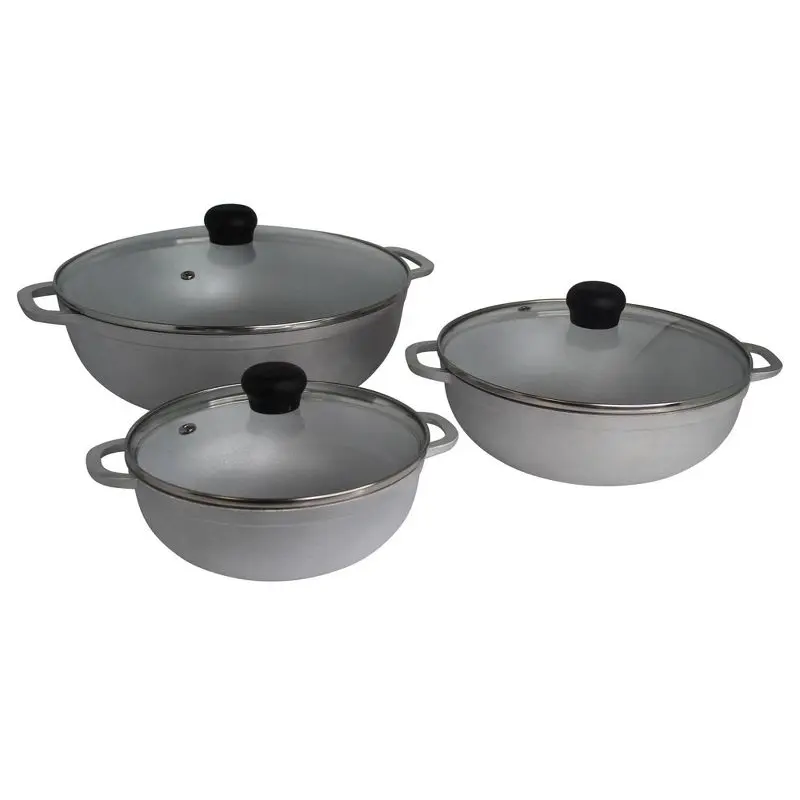 3pc Traditional Caldero Set with Glass Lid 3pc Traditional Caldero Set with Glass Lid
