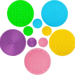 10 Piece Sensory Mats Set (candy Colors), Textured Touch Toys, Stimulation Calming Games, Early Learning, Autism Children, Adhd, Activity Mat, Nursery Development Mat