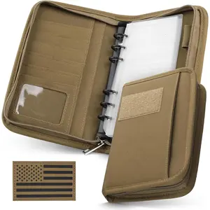 Tactical Notebook Padfolio Ring Binder - Refillable A6 6-Ring Binder, Zip Hardcover Notebook with 45 Sheets, Water-Resistant Journal Cover for Gift, Planners, Field, Work, College