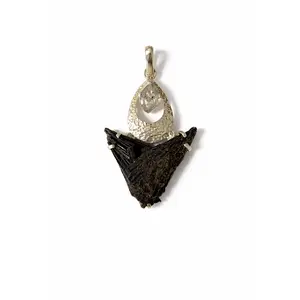 Black Kyanite & Herkimer Diamond Pendant