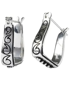 Kelly Herd Women's Engraved Stirrup Earrings - 12P00000
