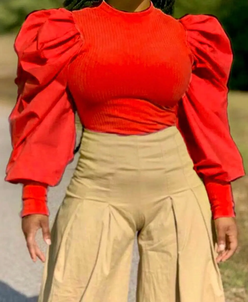 Rust “Bubble Puff” Sweater