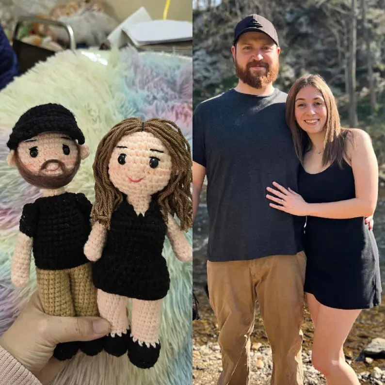 Couple Portrait Doll, Custom Couple Doll, Crochet Wedding Gift, Anniversary Gift Him Her, Look Alike Doll, Darlings Doll
