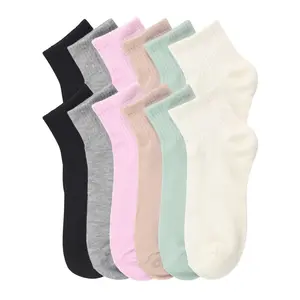 12 Pairs Women’s Quarter Socks Mini Crew Rib All Season Sports Comfort Cozy Soft Breathable Athletic Sweat-absorbing Comfy SOCKS Value Pack Aesthetic
