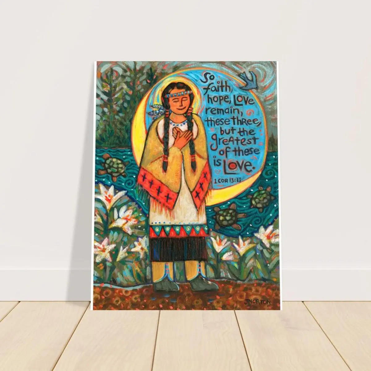 Native American Catholic Saint, Corinthians 13, Greatest Is Love, Saint Kateri Tekakwitha Poster, Room Decor, Unframed