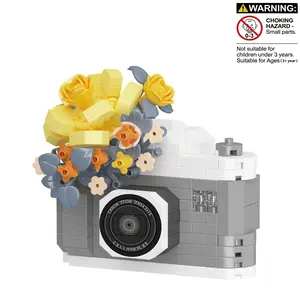 285 Piece Mini Brick Model DIY Camera Flower Blocks, Creative Home & Office Decor, Ideal Gift for Birthday, Holidays, Christmas