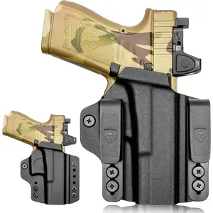 IWB & OWB Convertible Holster fits Glock G17-Gen5, G17 Gen4 MOS, G19-Gen6, G19X, G23 Gen3-4, G26-Gen5, G26 Gen5 MOS, G32 Gen3-4, G34-Gen5, G34 Gen5 MOS, G44, G45, G45 MOS, Right Hand