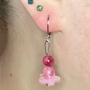 Spring Dream Cherry Blossom Hypoallergenic Earrings with Lever Backs Pink Bead & Flower Design Jewelry Accessory