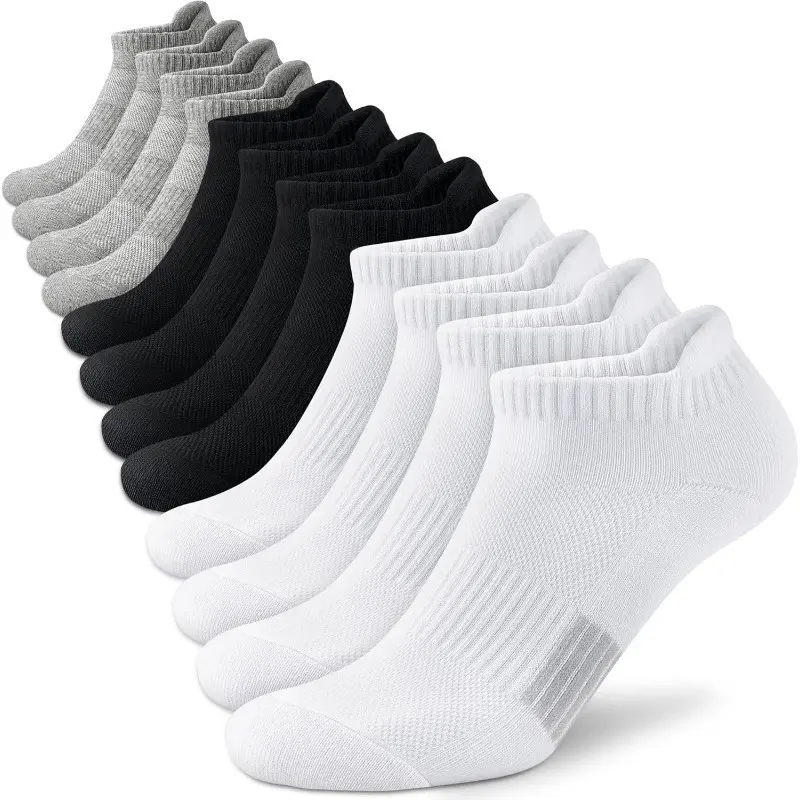 Women's Basic Minimalist 5-Pair Low-Cut Cushioned Socks Set, Soft Breathable Comfy Athletic Ankle Socks, 1-Size-Fits-All, Ideal for Running, Soft Breathable Socks