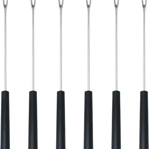 Fondue Sticks,6Pcs Stainless Steel Fondue Forks Skewers Accessories for Cheese Grill Cake Chocolate Meat Fruits Roast Marshmallows Dessert 9.1 Inches