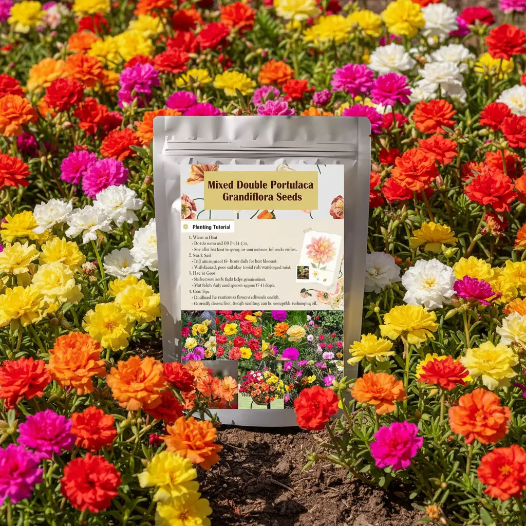 10,000pcs  purslane, large flower moss rose seeds mixed in color and spread for planting Sun Rose rock, a heat and