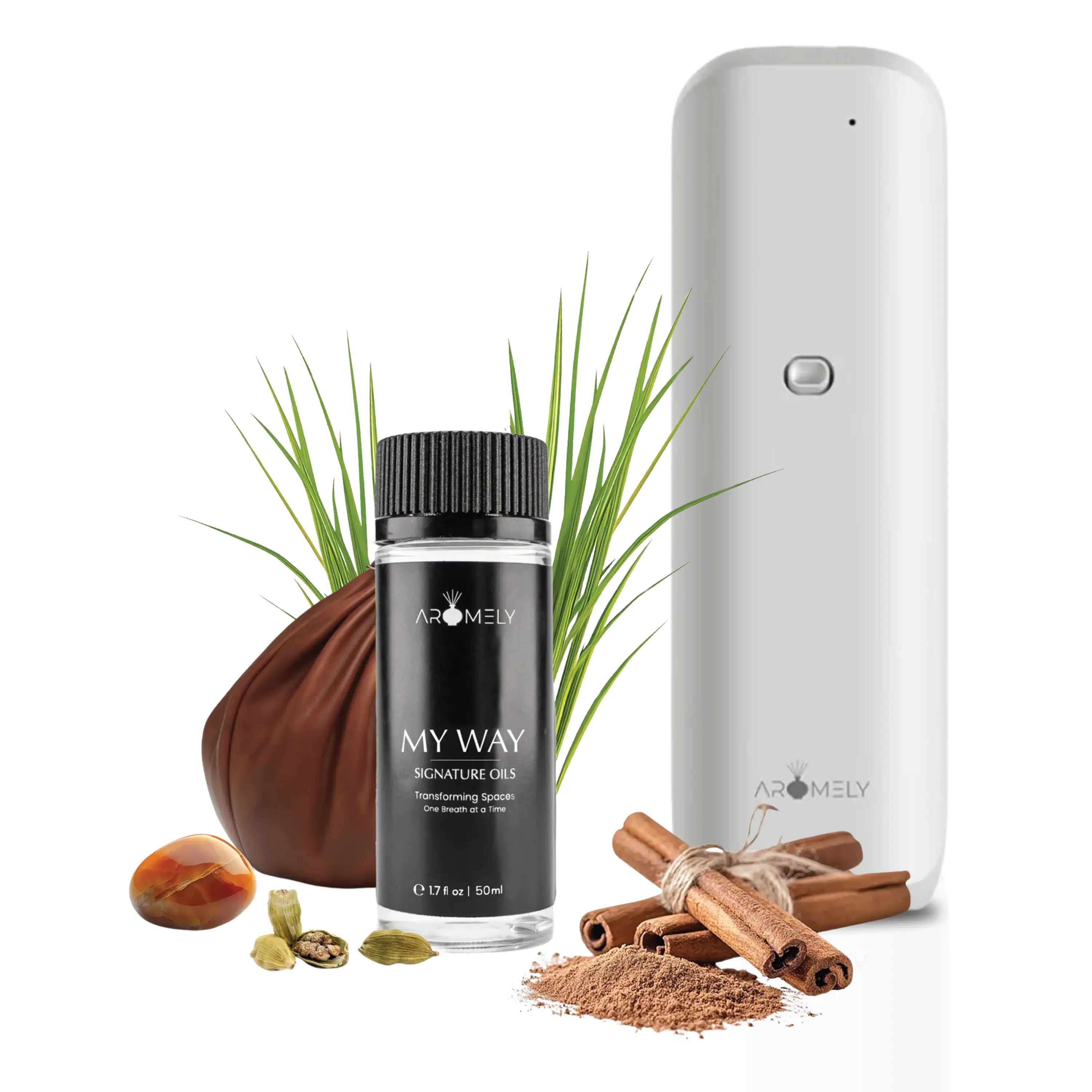 ARO-BLISS Diffuser + My Way Scent Bundle – Elegant Home Fragrance Set Oil Bottle Essential Aromatherapy
