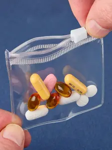 Medicine Storages Bag, 10pcs Reusable Medicine Storages Bag, Zipper Medicine Bag Set, Lure Bag Jewelry Storage Bag Self-Sealing Drug Storage Device And Travel Accessories