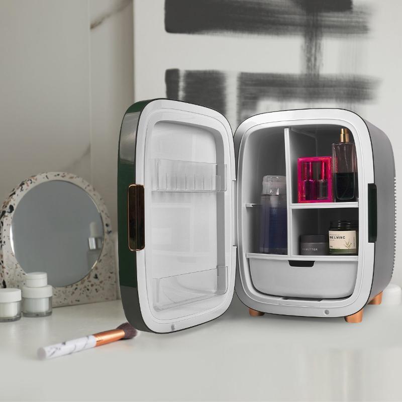 iceBLUE 12L/15 Cans Skincare Mini Fridge with 3-Mode Dimmable LED Light Mirror Low Noise Portable Design for Drinks Makeup Dorm Cooler & Warmer Black skincare mini  brands  fridge Beauty Refrigerator minifridge hack