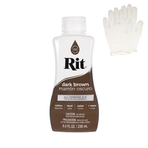 Rit Dye – Liquid Fabric Dye for Crafting, Clothing, and Décor – 8 oz. Bottle – Black (Gloves Included) Rit Dye – Liquid Fabric Dye for Crafting, Clothing, and Décor – 8 oz. Bottle – Black (Gloves Included)