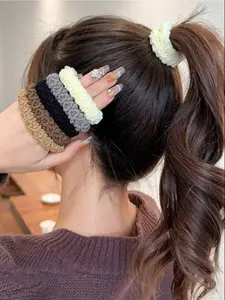 2024 New Style Mixed Color High Elastic Hair Tie, Casual Versatile Hair Accessories for Women & Girls, Minimalist Headwear Ponytails Suitable for Thick Hair Ponytail Hairstyle