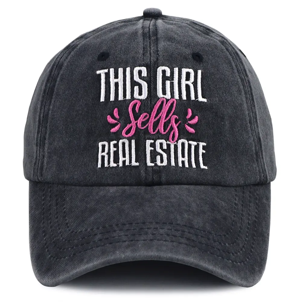 Realtor Gifts for Women, Funny This Girl Sells Real Estate Baseball Cap, Adjustable Real Estate Agent Supplies Hat for Woman Girlfriend Sister Mom