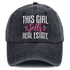 Realtor Gifts for Women, Funny This Girl Sells Real Estate Baseball Cap, Adjustable Real Estate Agent Supplies Hat for Woman Girlfriend Sister Mom