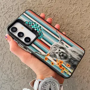 Funny Highland Cow Case for Samsung S22 PLUS ULTRA S23 S24 S25 Plus Ultra Shockproof Drop Protection Durable PC Smartphone Cover Screen Protector Silicone