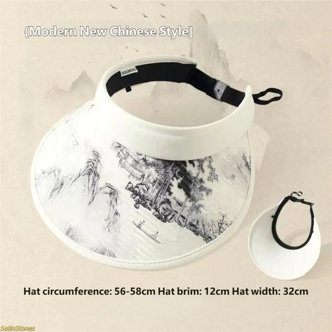Women's 2026 New Chinese Style Open-Top Sun Visor - Anti-UV, Breathable Lightweight, Comfortable, Curved Visor, Round-Top, Smart Outdoor Protective Headgear, Comfortable Breathable Hats, Curved Visor Hats