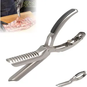 Rib Membrane Removal Tool, Rib Prep Tool, BBQ Rib Skinner, Stainless Steel Rib Membrane Remover Tool, Ergonomic Design for Effortless BBQ Rib Preparation ﻿ (1pc)