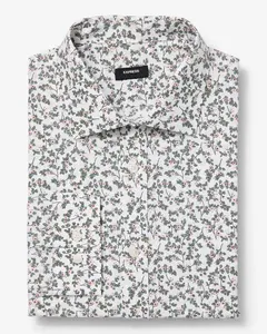 Express Ditzy Floral Modern Slim Spread Collar Stretch Cotton 1MX Dress Shirt
