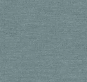 UW1019N Terrene Teal Faux Linen Wallpaper