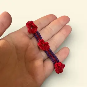 Flower Cat collar Crocheted