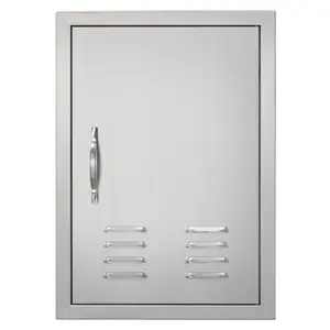 VEVOR BBQ Access Door, 20Wx 14H Inch Single Outdoor Kitchen Door, Stainless Steel Flush Mount Door, Wall Vertical Door with Handle and vents, for BBQ Island, Grilling Station, Outside Cabinet