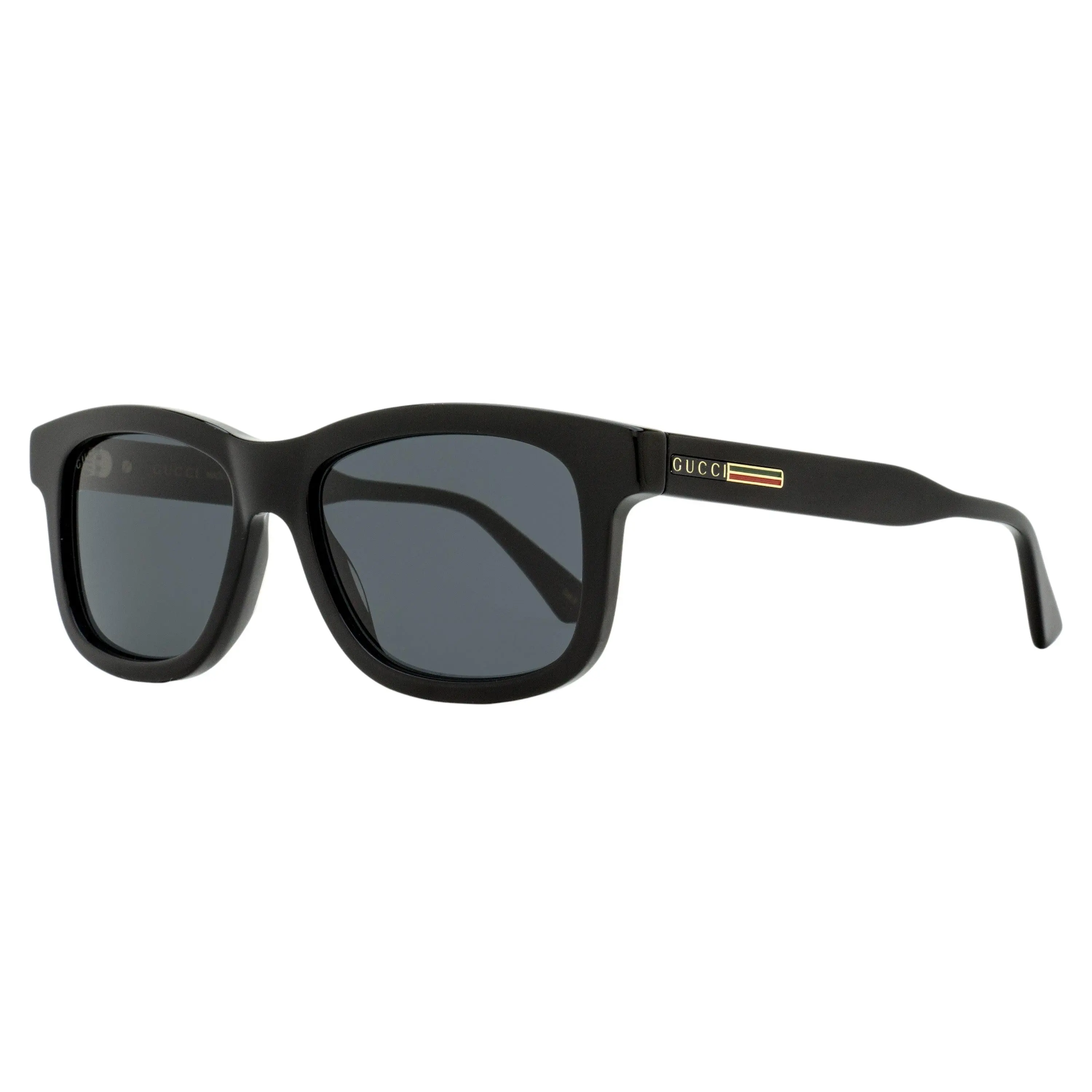 Gucci Rectangular Sunglasses GG0824S 001 Black 53mm, Black Frame Shades, Casual Outdoor Sunglasses