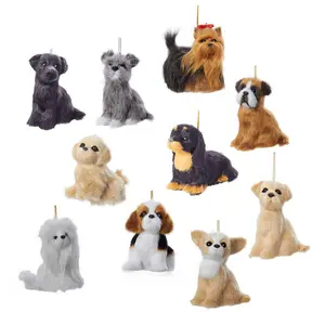 3.5"-4"PLUSH DOG ORN ASSTMNT 10/A